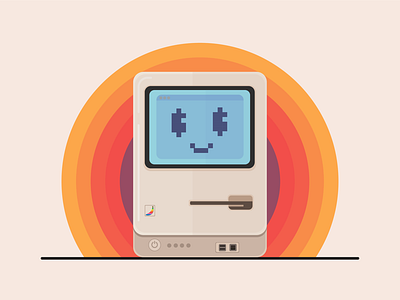 Macintosha 1990s computer computer art design illustration mac macintosh old old computer old skool smile vector