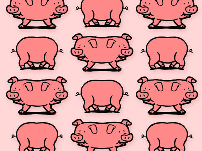 Piggs pattern mutant pattern pig pink