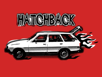 Hatchback toyota 80s station wagon hatchback fire stencil