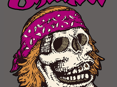 Biker Skull bandanna biker diamonds hesher purple skull zombie