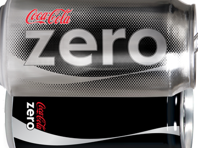 Zero aluminum black can coke coke zero cola