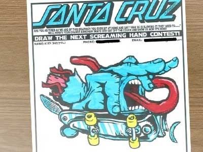 Haand color contest hand high lighters santa cruz skateboards screaming hand slasher tongue