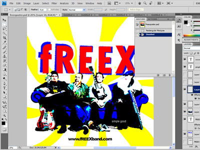 Freex poster band poster colors freex guitars vector