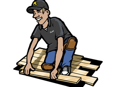 Flooring co. Logo cartoon character flooring illustration logo