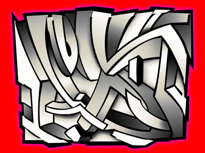 KGS 3d graffiti kgs logo red scribble