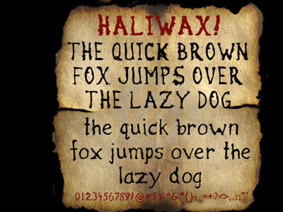 Haliwax font distressed font old wax