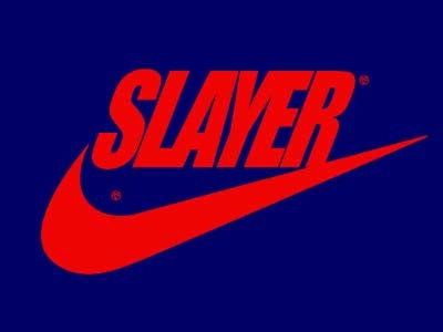 Just Slay It brand logo metal nike slayer spoofs