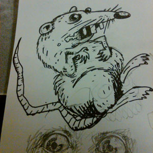 Rat doodle rabies rat rodent sharpie sketchbook