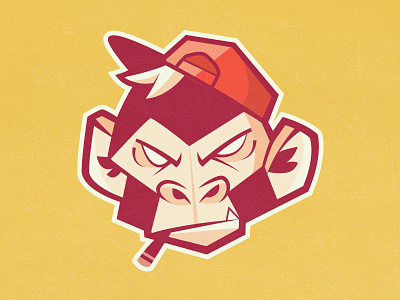 Monkey Business badge design icon illustration monkey sticker vector