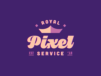 Royal Pixel Service after effects animation app design badge branding illustrator logo purple royal pixel service vector
