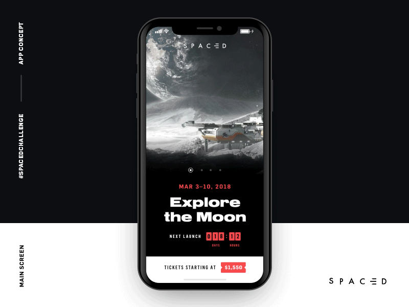 #SPACEDChallenge - App Concept (Animated) animated prototype animation app booking concept moon principle prototype sketch spacedchallenge tech travel