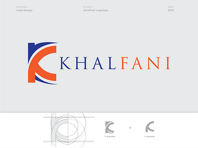 KhalFani Logo Design blue design illustration logo logodesign logotype orange typography vector