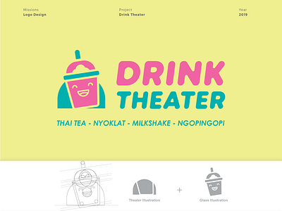 Dribble Drink Theater Logo design logo logotype