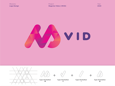 Logo MVID branding design illustration logo logodesign logotype magenta type typography vector