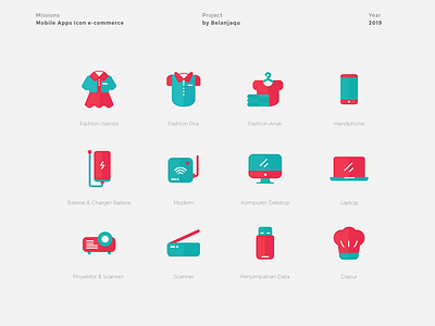 Icon e-commerce app design icon illustration vector