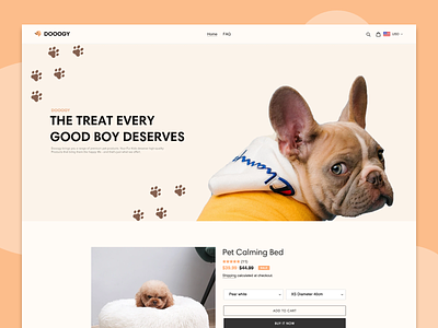 Dooogyy-ecommerce shop branding design dog orange pet design pet shop pet store shopify website