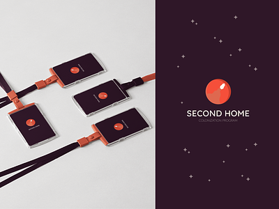 Second Home - colonization program branding design logo logodesign mars orange space ui vector web website