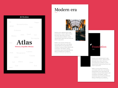 Atlas - history of public library book cover book design branding design typography vector