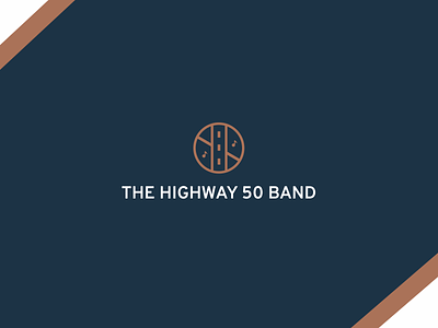 The highway 50 band blue branding brown country country music design flat logo logo design logos modern