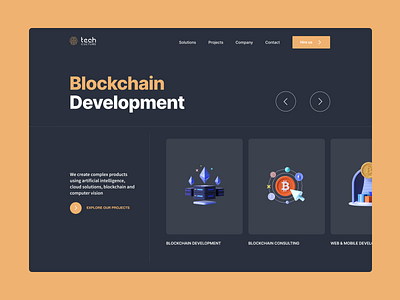 Techculture - blockchain development company concept 3d bitcoin black blockchain branding crypto design ethereum illustration logo typography ui ux website