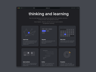 Tool for Thinking and Learning notetaking product design ui ux