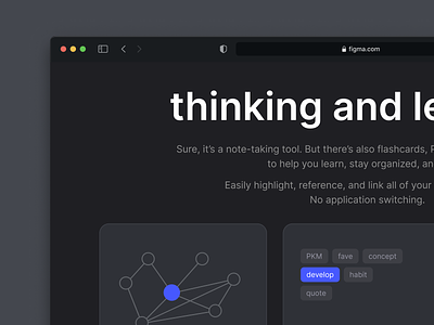 Tool for Thinking and Learning notetaking page product design ui ux