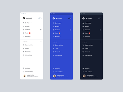 Dark Mode. Collapsed menu for admin panel by Dmitry Pronin on Dribbble