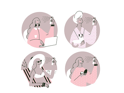 Icons beauty product icons female icon illustration spray vector icons women