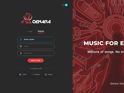 Music Website | Register Form