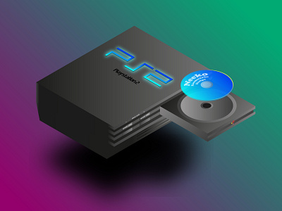 Playstation 2 Tribute complementary colors creative design dribbble flat flat design gradient gradient design graphic graphic design illustartor illustration isometric design isometric illustration playstation poster sony vector videogames web