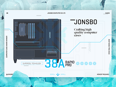 Jonsbo Technology about amd computer cases computer components hero intel landing page product page ui ux windows