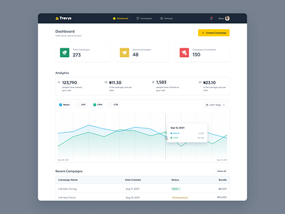 Ad Manager Dashboard campaign dashboard design ui uiux