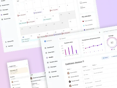 Dashboard for teachers calendar complex system dashboard education product design ui design ux design