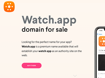 Watch.app - Domain for sale smartwatch television tv tv app tv show watch wearable