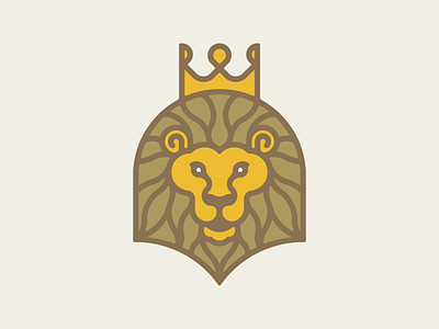 King of the Jungle animal crown gold icon jungle king lion logo royal