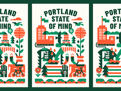 Portland State Of Mind coffee color design event festival forest geometric illustration minimal multiply oregon outdoor portland university vector