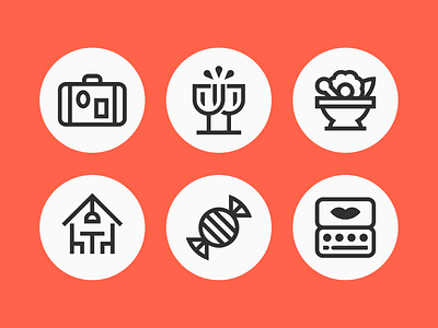 Dearduck App Icons app app design app icons beverage cheers design food gift home icon icon design icon set illustration luggage