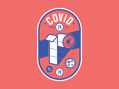 Covid-19 Badge Concept badge concept corona covid home icon illustration logo paper pin stay toilet virus