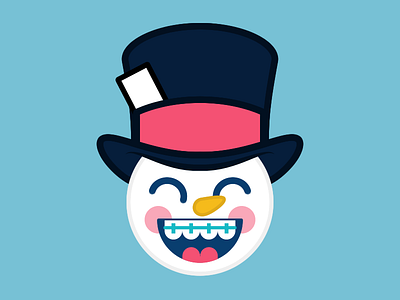 Smile!! braces character dentist illustration smile snowman top hat