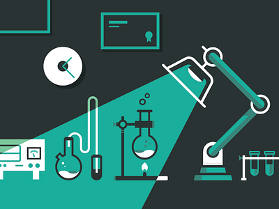 The Lab blog concept design identity illustration lab minimalist science vector