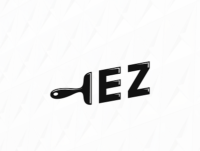 Logo E Z black black white brand branding brush brush lettering identity logo monocrome monogram needlogo paint paint brush simple logo