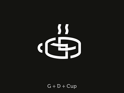 GD Cup Logo brand coffee cup drink glass line logo monographic shop simple