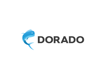 DORADO logo blue doarado fish flat illustration logo vector