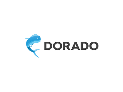 DORADO logo blue doarado fish flat illustration logo vector