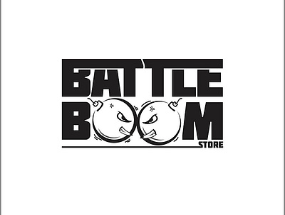 BattelBoom A design flat illustration lettering logo minimal type typography vector