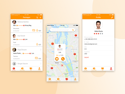 Delivery App app design illustration mobile sketch ui ux