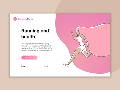 Running and health banner design illustration ux vector