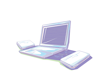 Laptop connected design illustration laptop technology