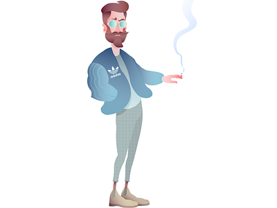 Freezin' Smoking character design hipster illustration illustrator vector