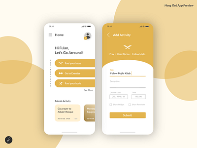 Hang Out App Preview app design flat ui ux